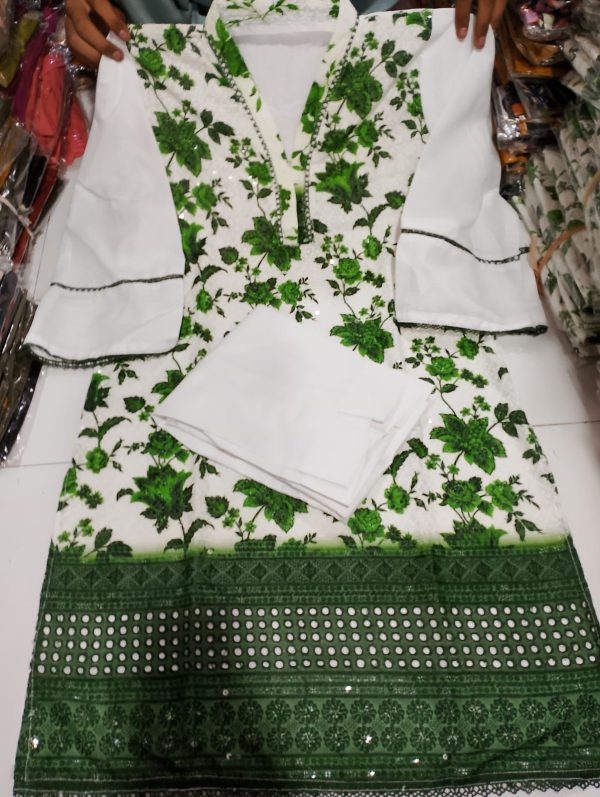 Loan 3pcs embroided stitched suit