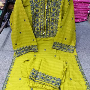 Cotton Embroided Stitched Suit