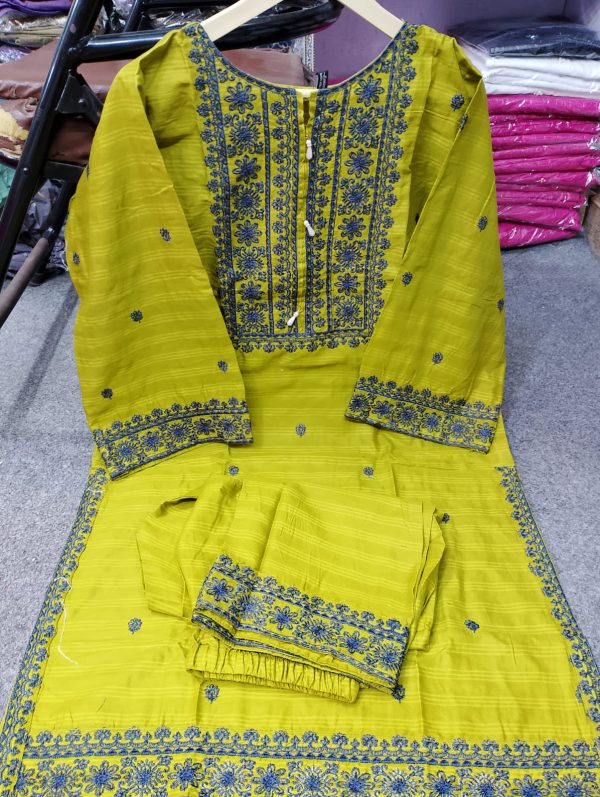 Cotton Embroided Stitched Suit